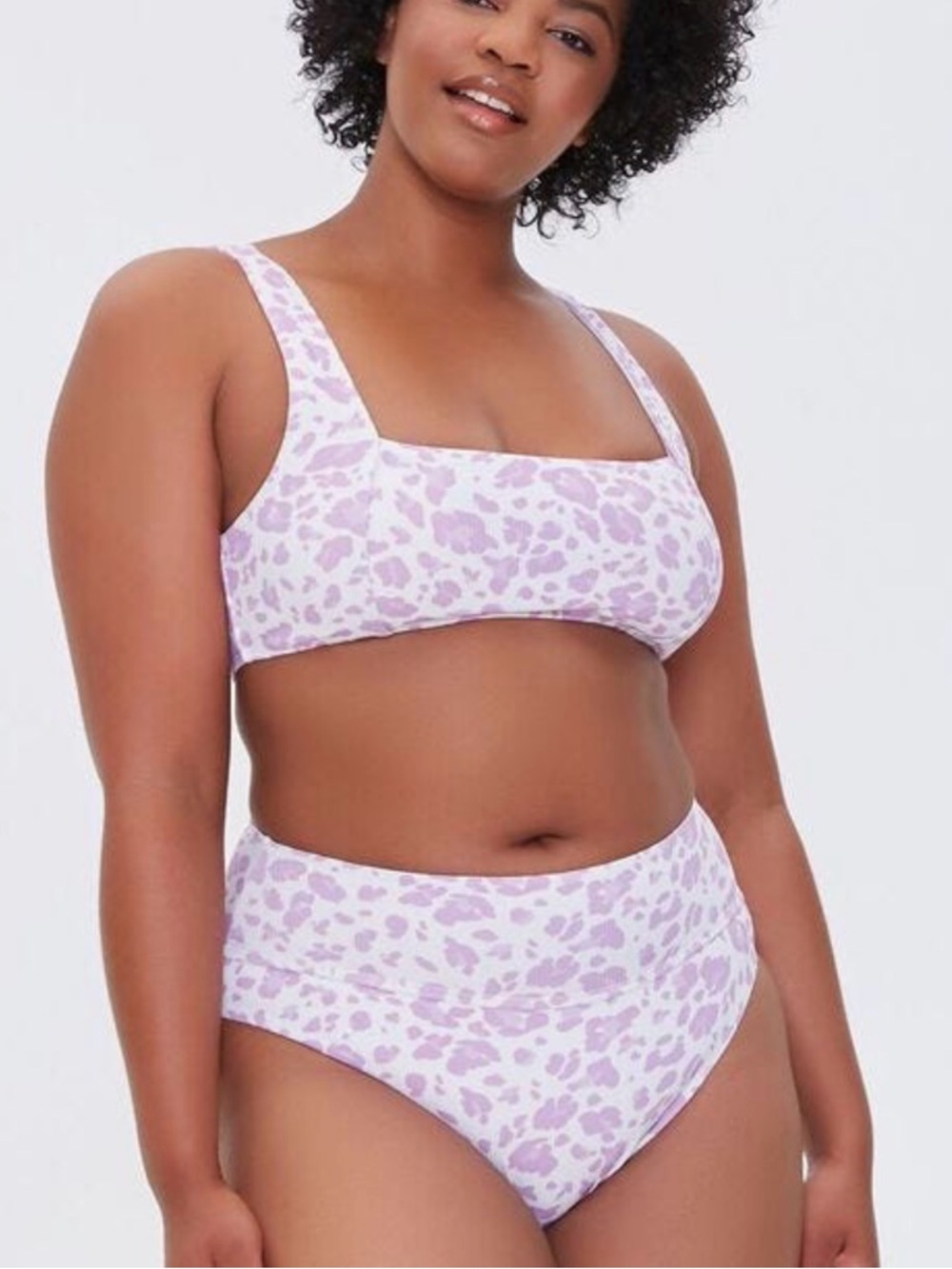 Forever 21 Lavender Leopard Print Bikini Set